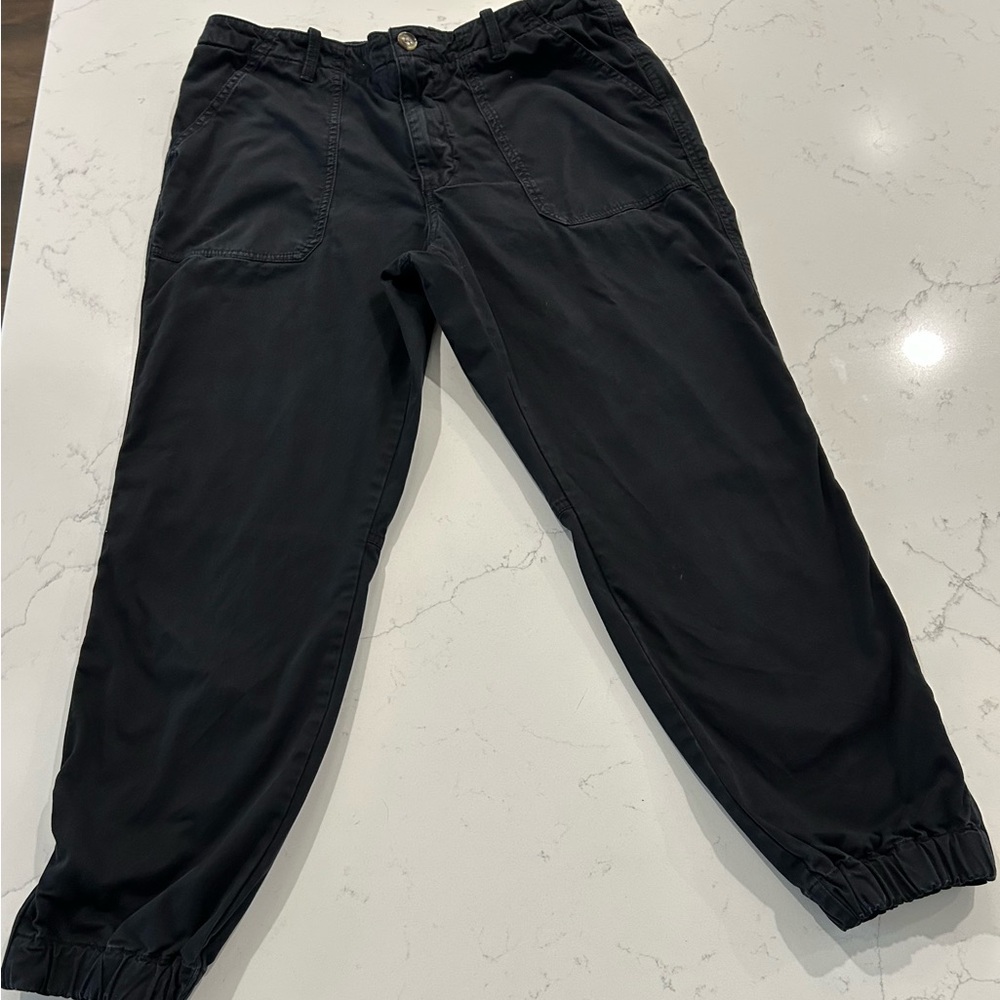 Womer's Organic Stretch Cotton Twill Unilty Joggers / Black / 14